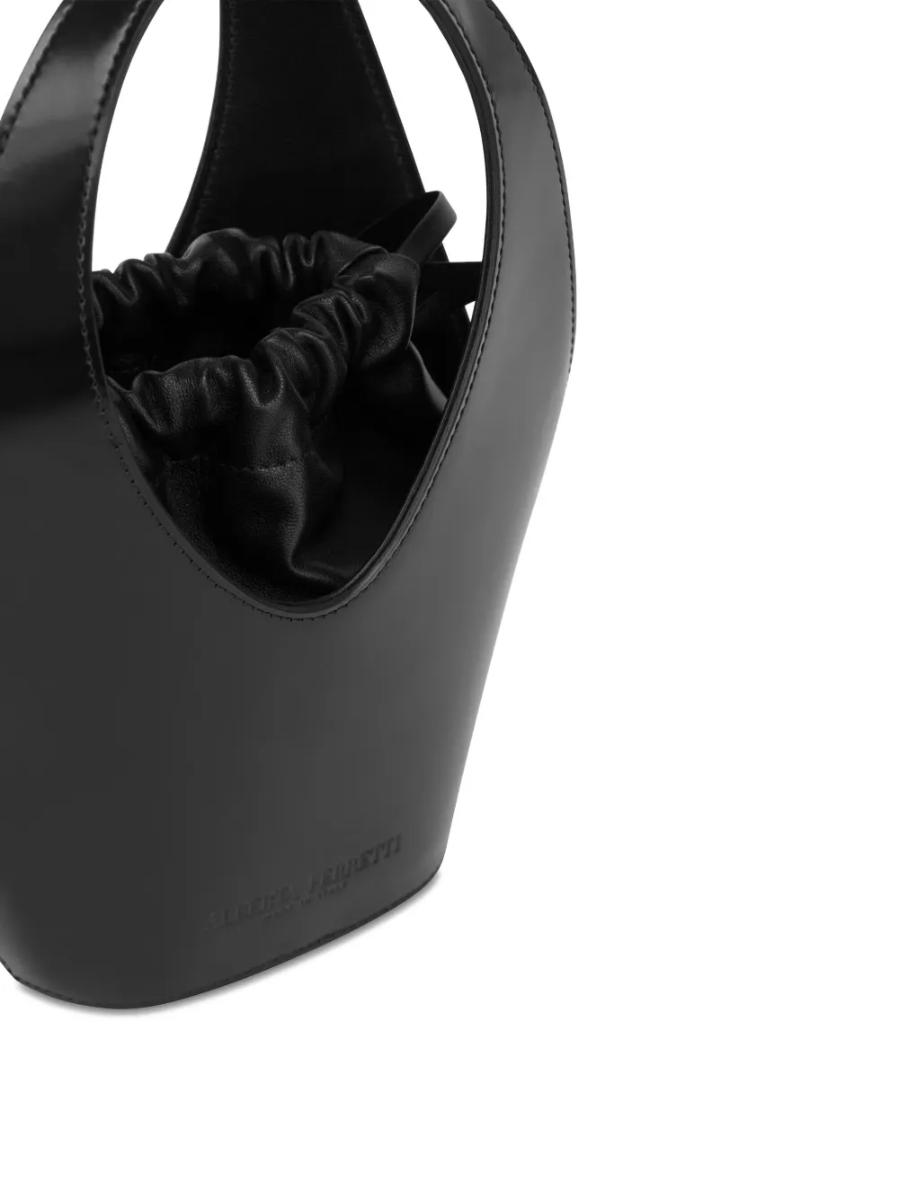 Alberta Ferretti Sculptural leren shopper Zwart