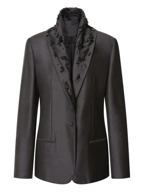 Alberta Ferretti bead-embroidered shawl-lapel blazer
