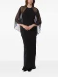 Alberta Ferretti chiffon cape gown - Black