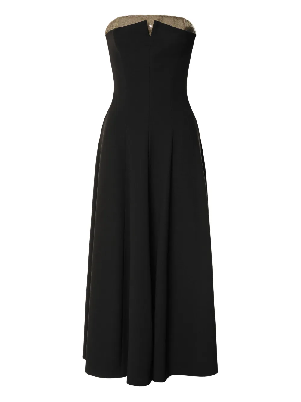 Alberta Ferretti Strapless Flared Dress In Black