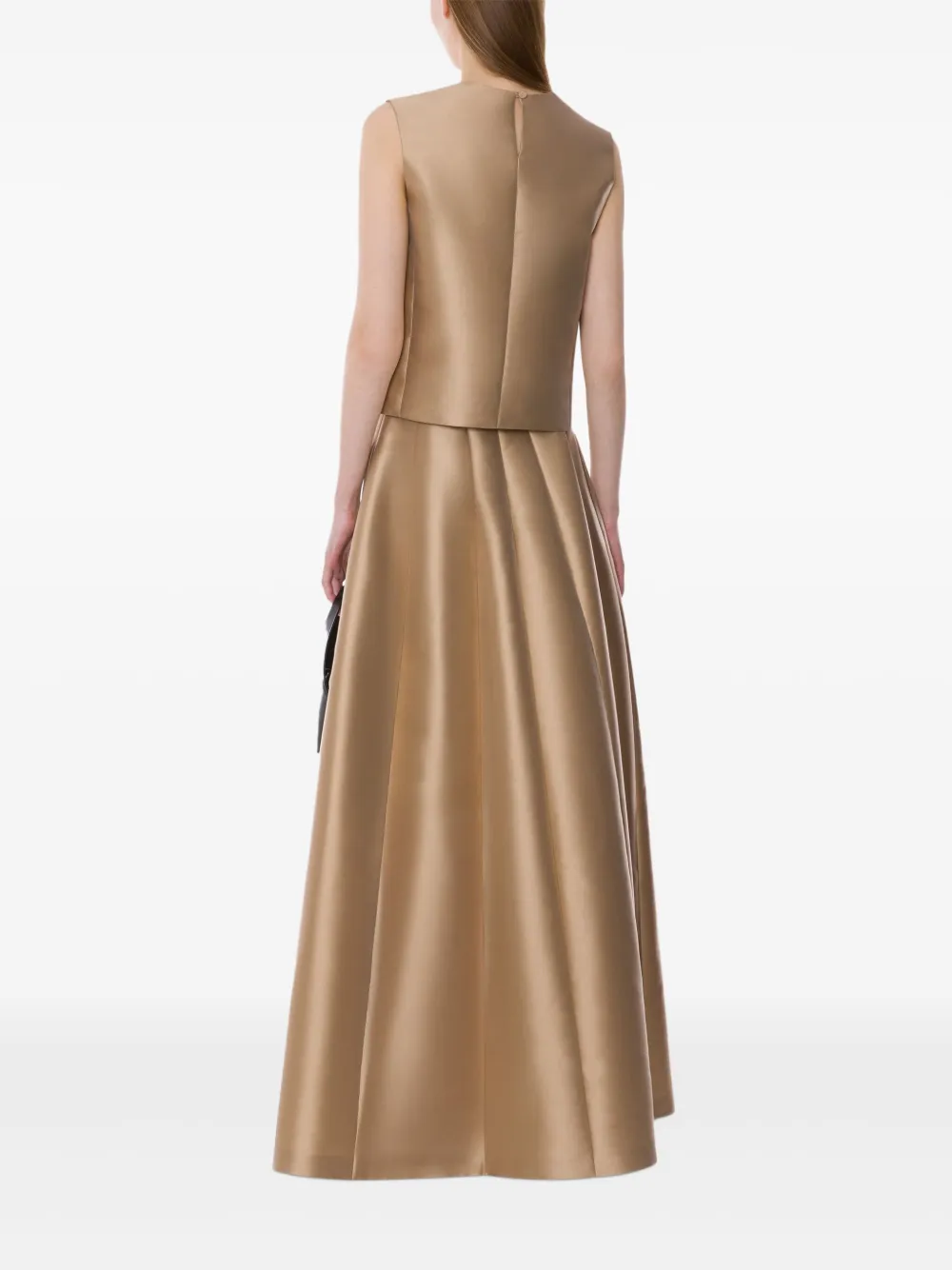 Alberta Ferretti Satin Top In Brown