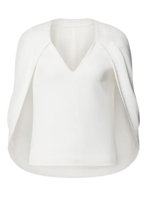 Alberta Ferretti cape-sleeve V-neck blouse