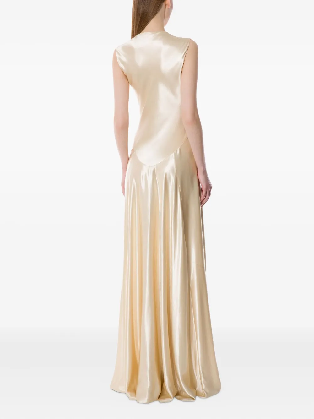 Alberta Ferretti Sleeveless Dress In Gold