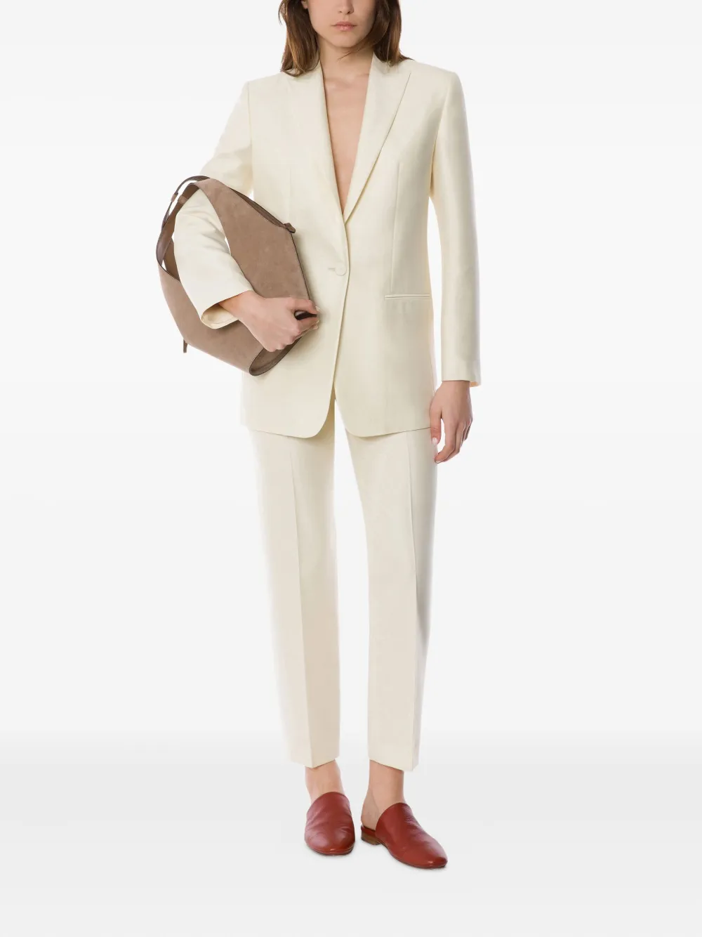Alberta Ferretti Tailored Lapel Blazer In Neutral