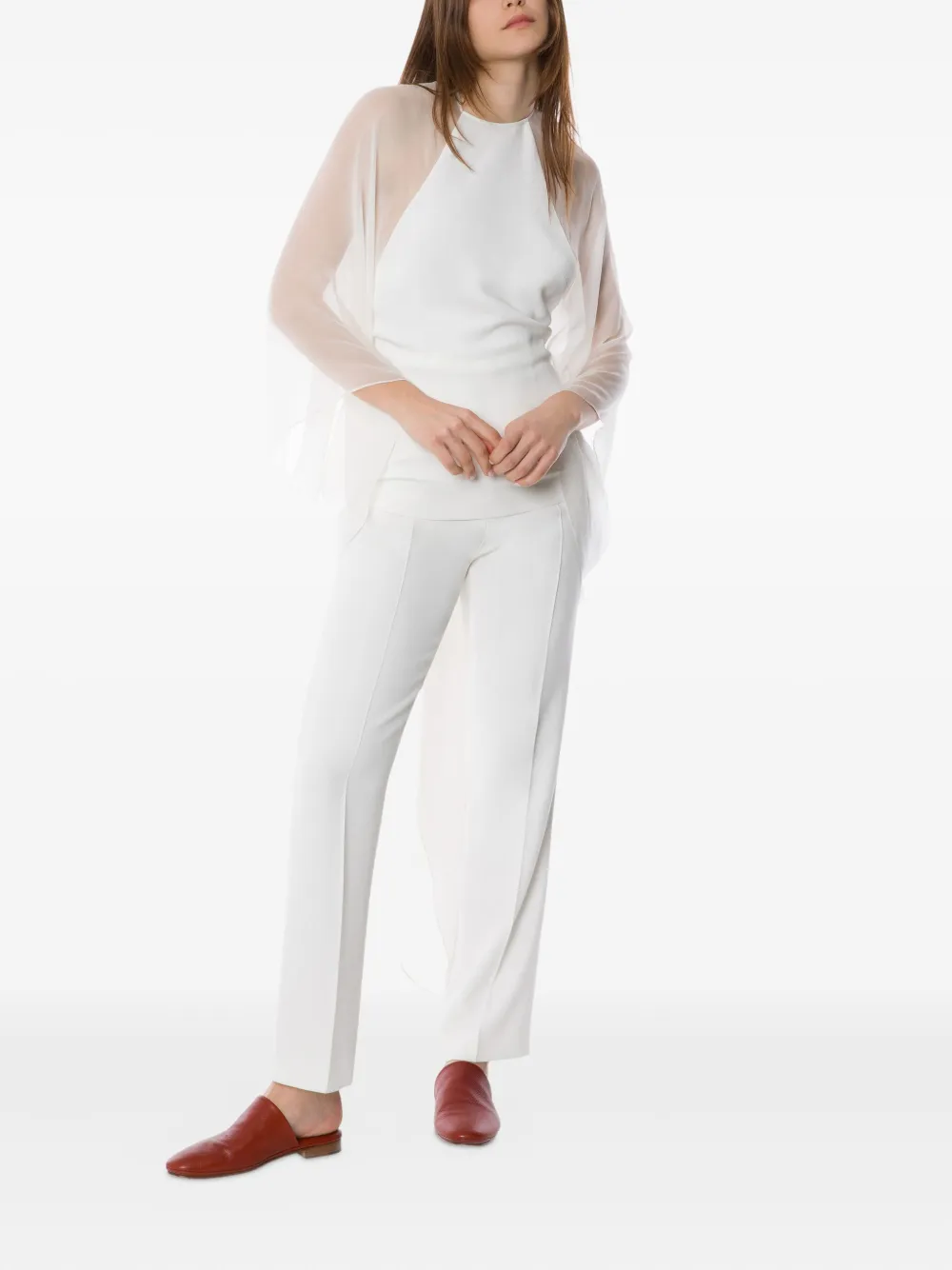 Alberta Ferretti Satijnen blouse - Wit