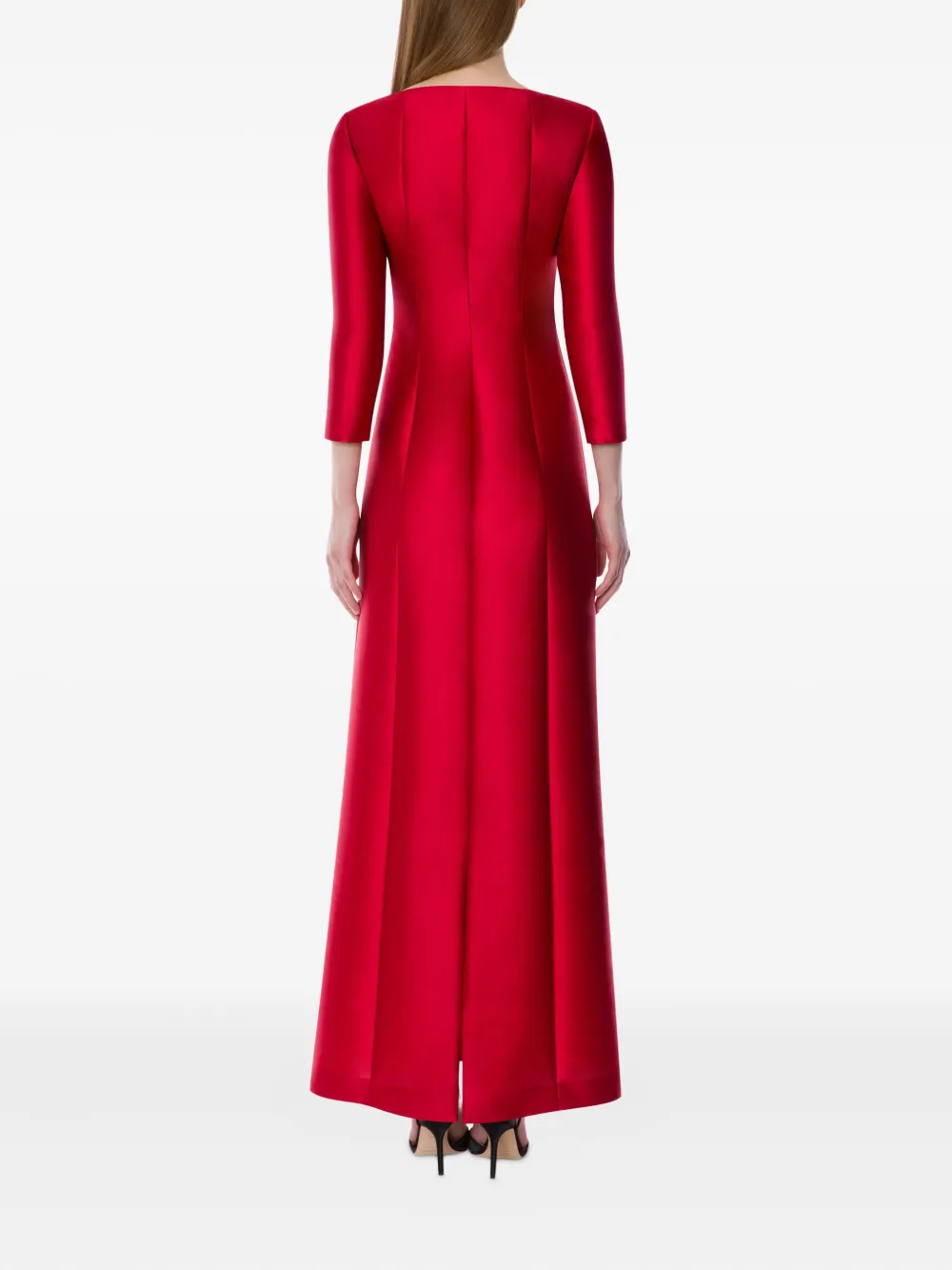 Alberta Ferretti Silk-satin Dress In Red