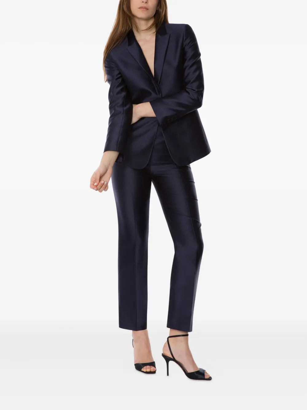 Alberta Ferretti Satijnen pantalon - Blauw