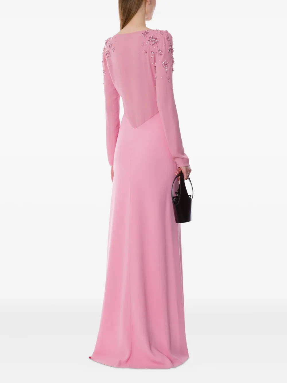 Alberta Ferretti Crepe Dress In Pink