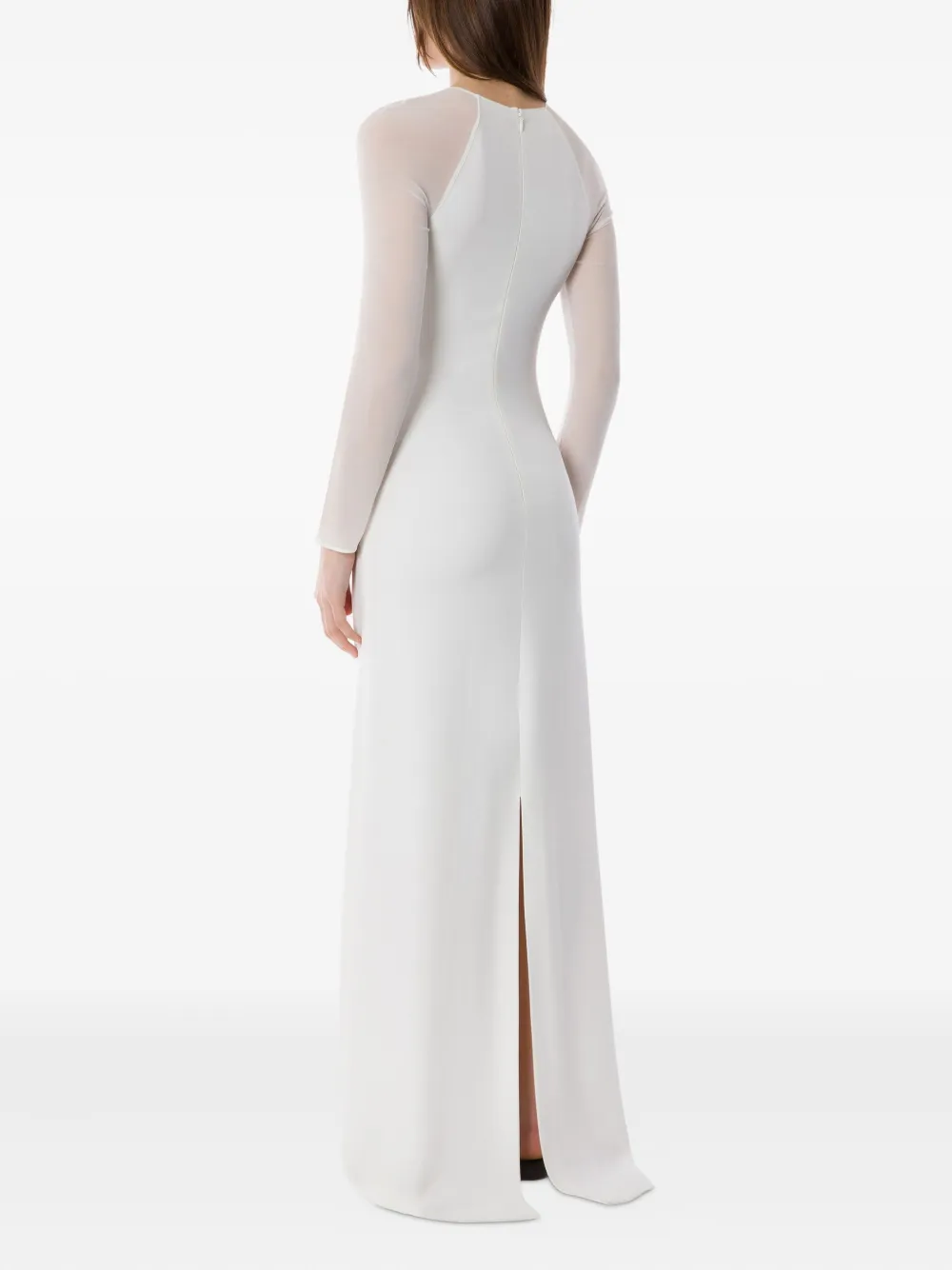 Alberta Ferretti Satin Dress In White