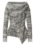 Alberta Ferretti asymmetric draped jacket - Black