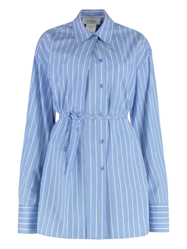 Sportmax Firma Striped Shirt in Blue