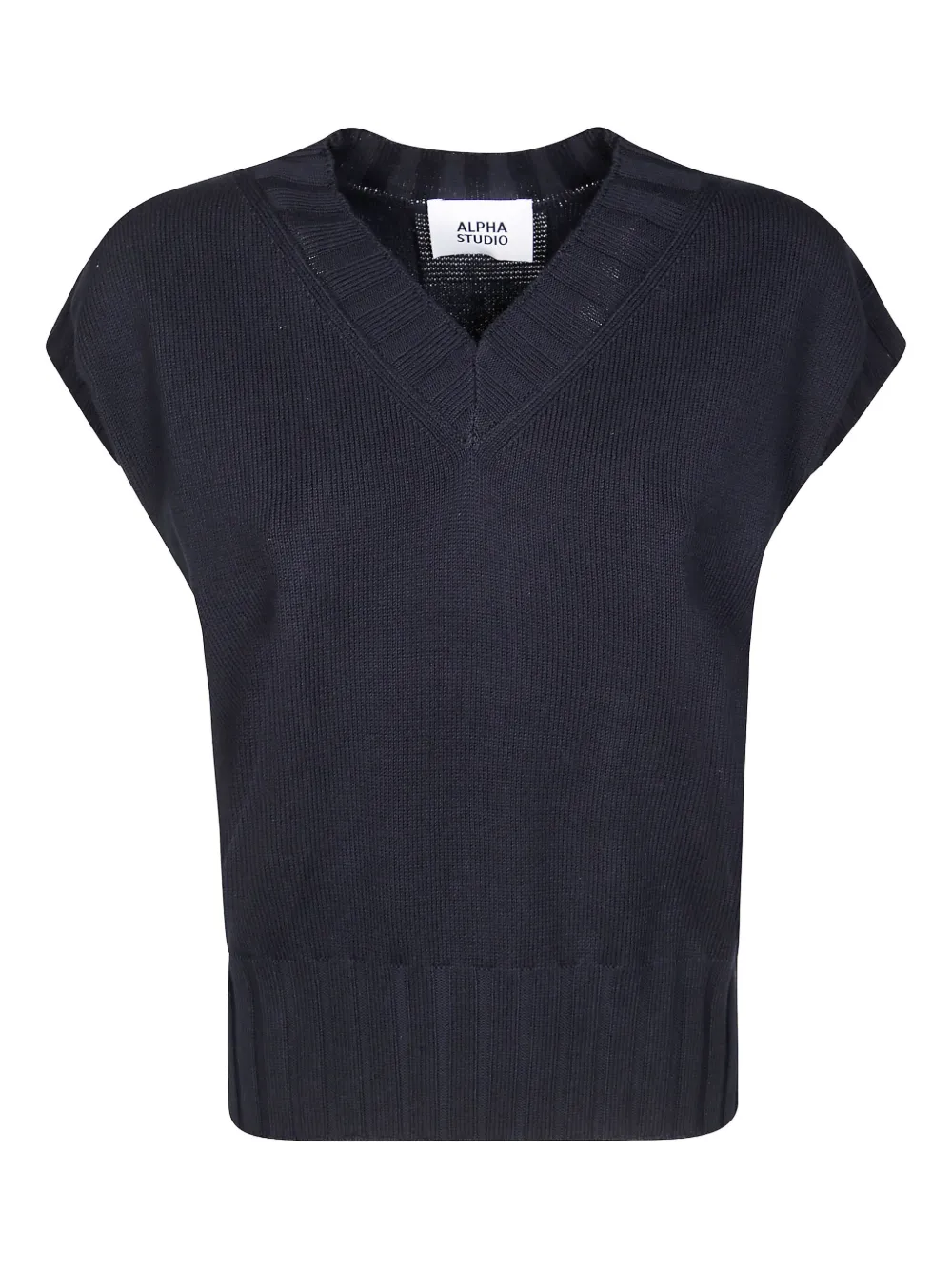 ALPHA STUDIO playera con cuello en V | azul | Image 1