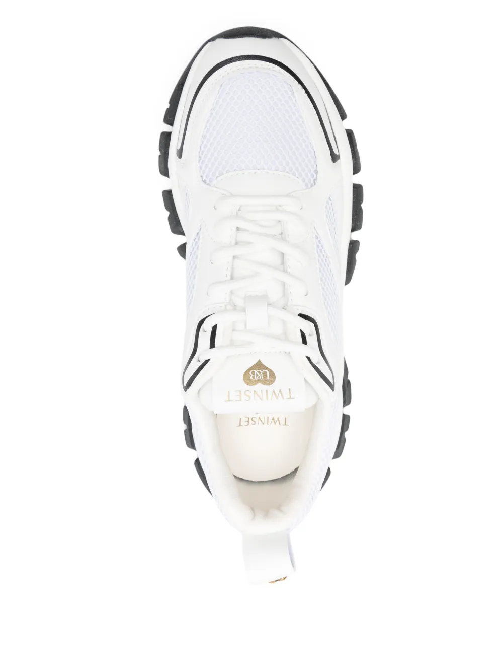 Shop Twinset Mesh-panelled Sneakers