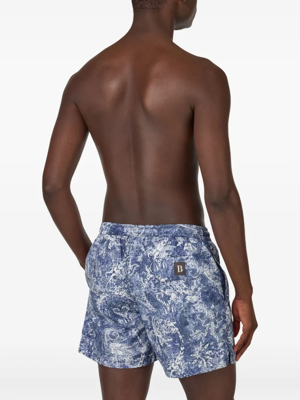 Boggi Milano Zwembroek met paisley-print Blauw