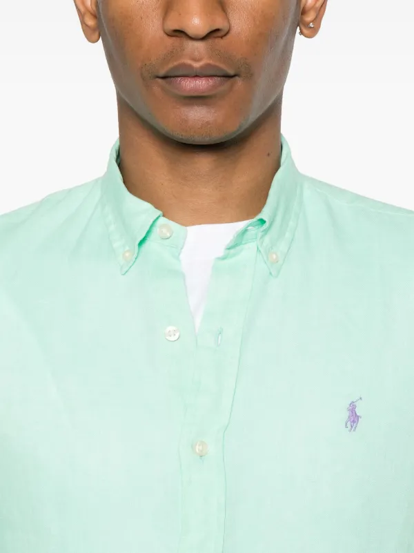 Polo Ralph Lauren Camisa De Lino Verde FARFETCH CL