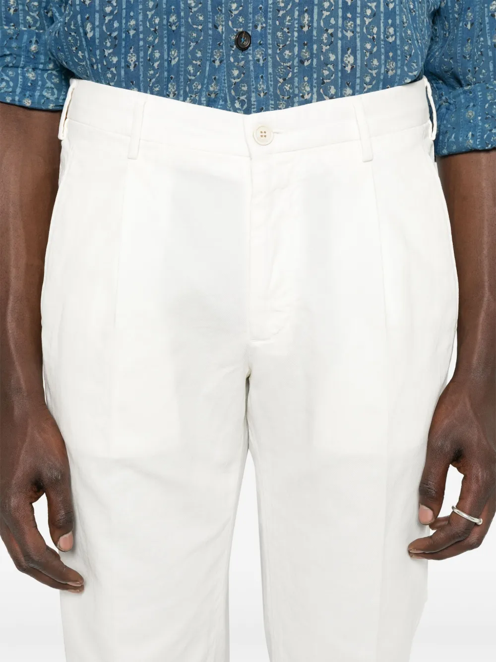 Incotex Broek met geplooid detail Wit