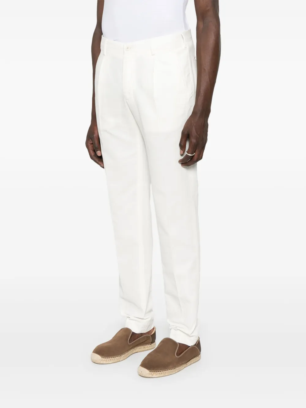 Incotex Broek met geplooid detail Wit