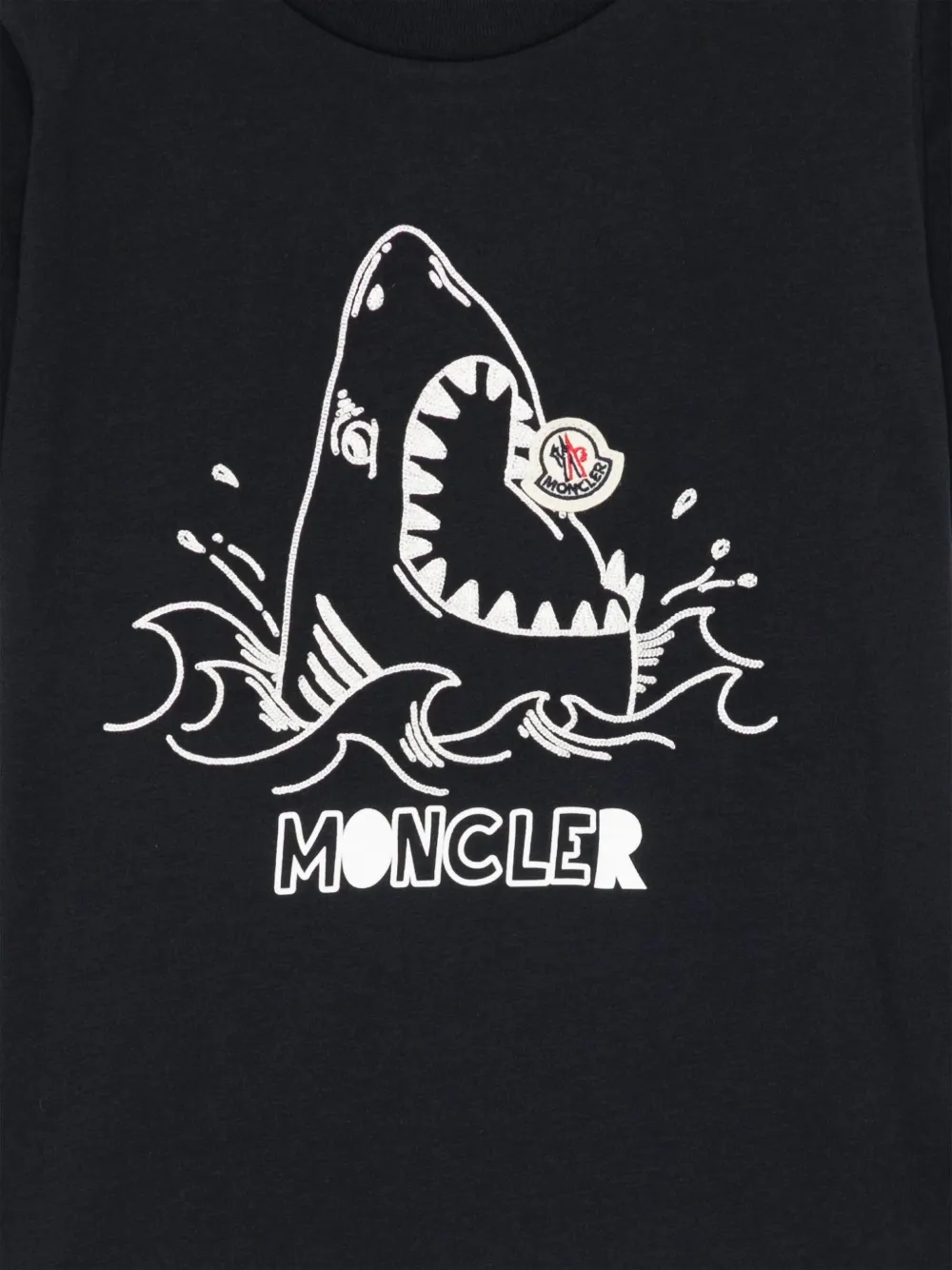 Moncler Enfant T-shirt met borduurwerk Blauw