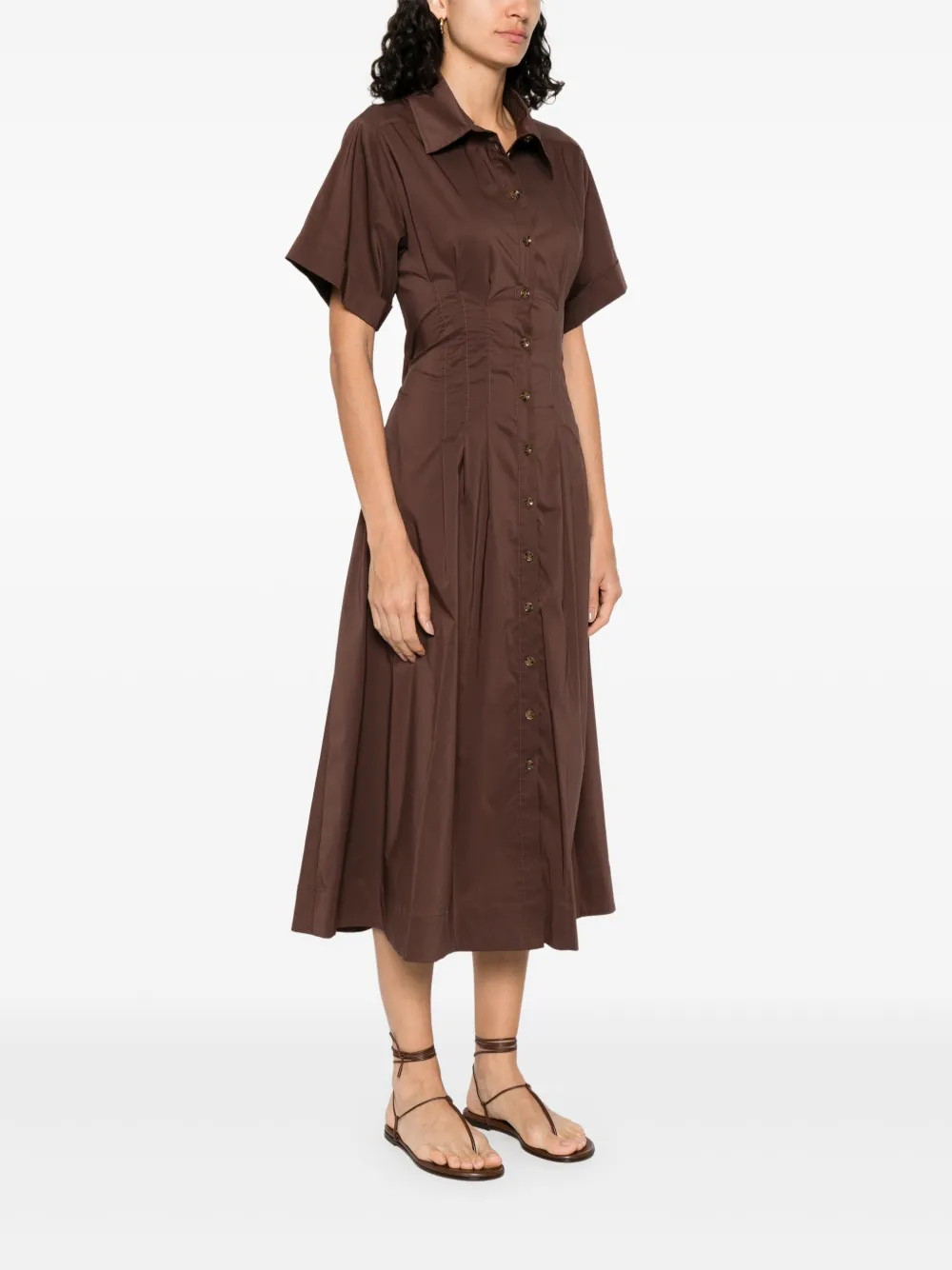 TWINSET Uitgesneden midi-jurk Bruin