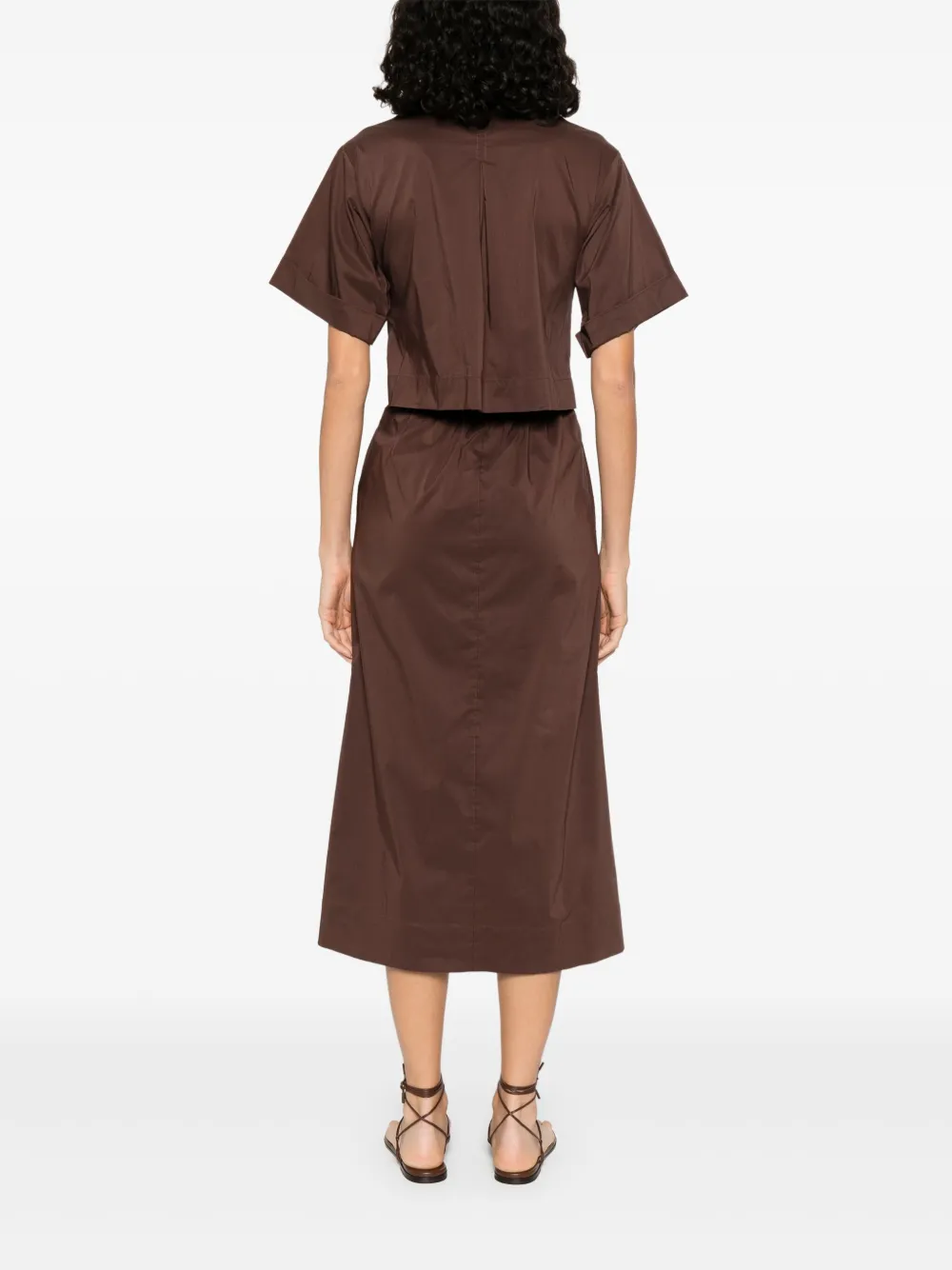 TWINSET Uitgesneden midi-jurk Bruin
