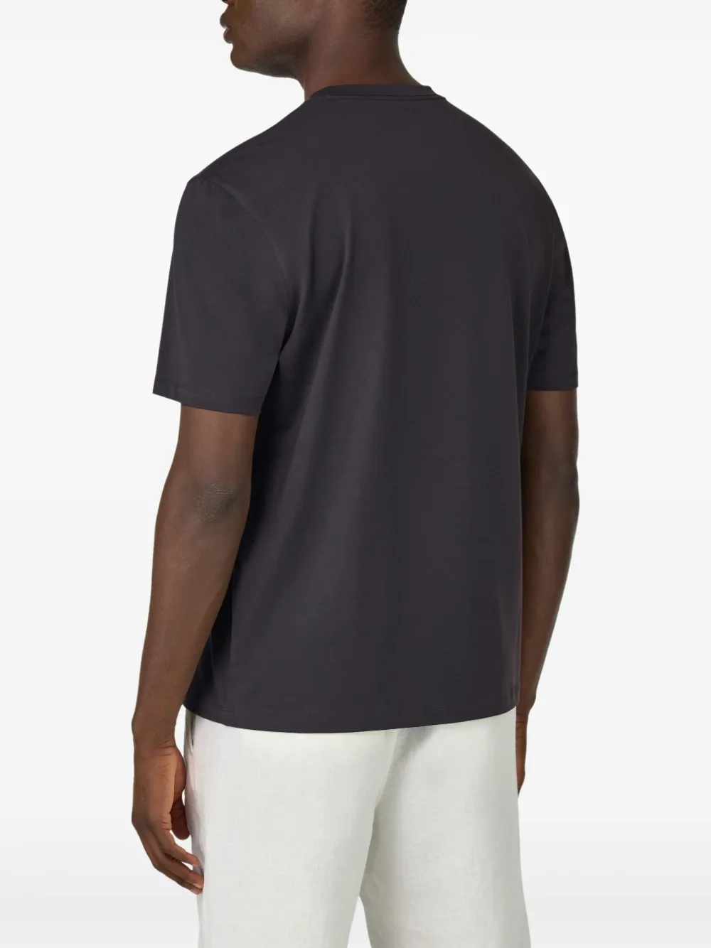 Boggi Milano T-shirt met ronde hals Zwart