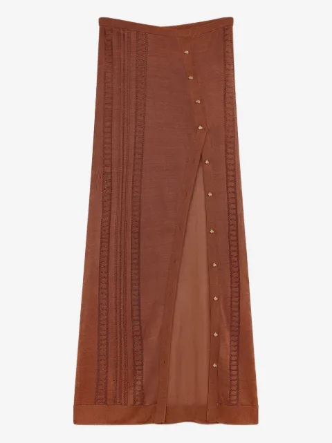 Donde Esteban Guayabera knitted maxi skirt