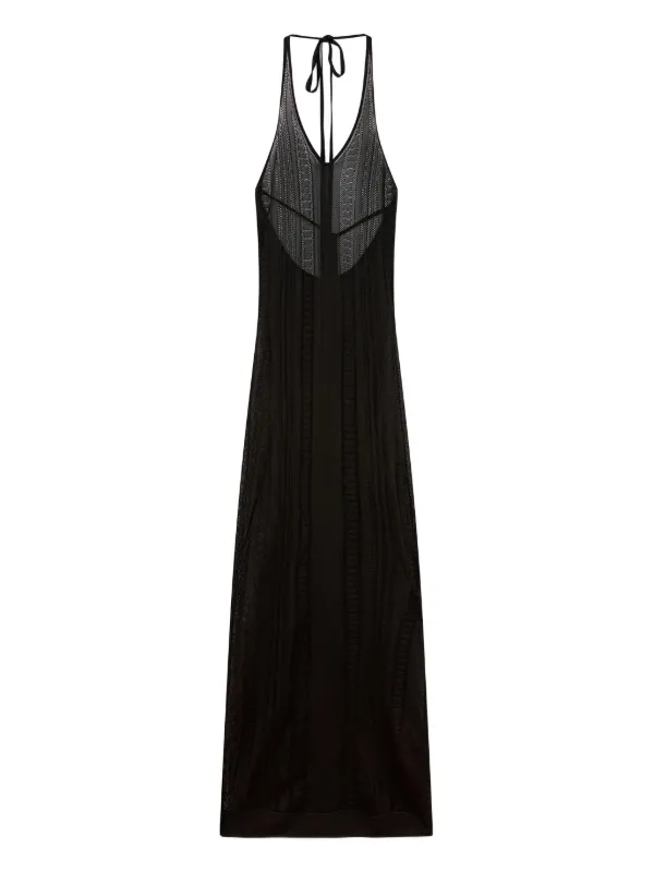 Donde Esteban Guayabera Knitted Maxi Dress | Black | FARFETCH GE