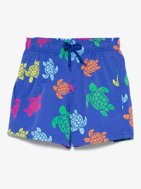 Vilebrequin Kids Bermuda de praia com estampa de tartaruga