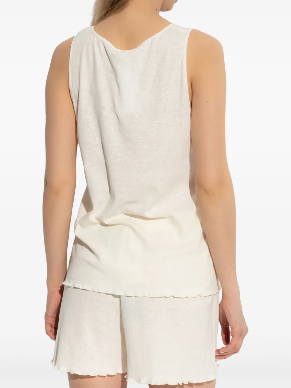 Shop Hanro Serena Tank Top And Shorts Pyjama Set In White