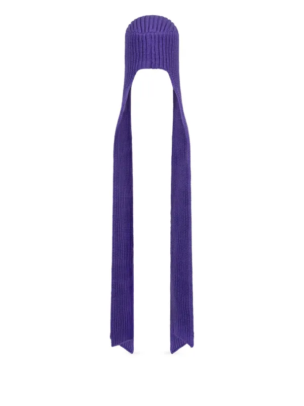 ［Charles Jeffrey LOVERBOY］MOHAIR SCARF Black Fluffy Skinny Scarf by Charles Jeffrey LOVERBOY on Sale