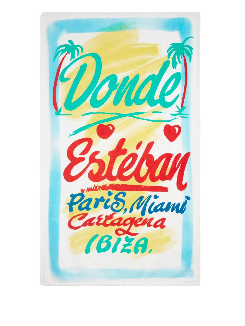 Donde Esteban logo-print beach towel | White | Image 1
