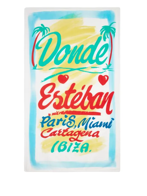 Donde Esteban toalla de playa con logo estampado
