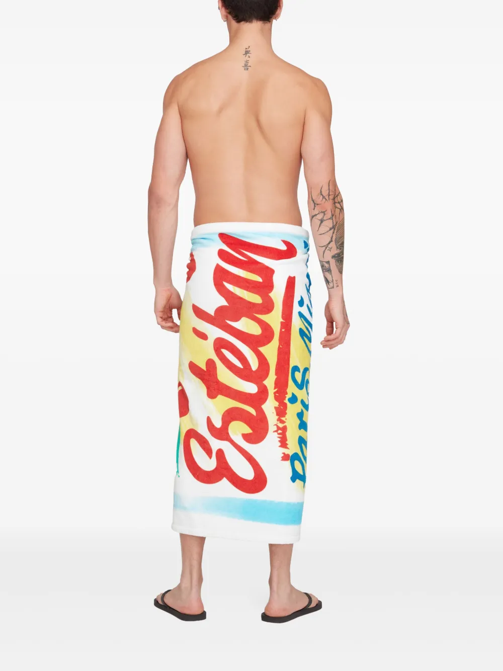 Donde Esteban Logo-print Beach Towel In White
