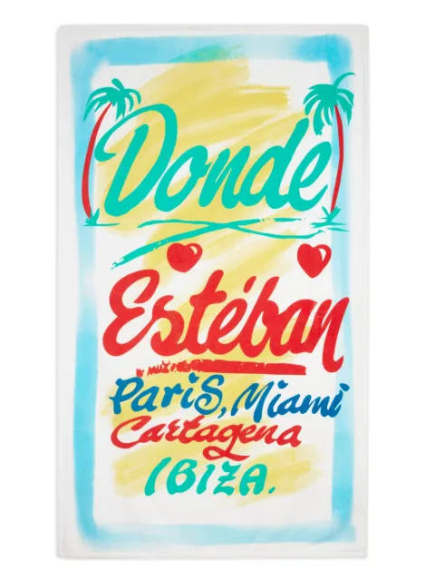 Donde Esteban serviette de plage à logo imprimé