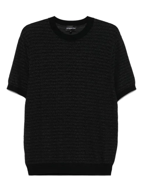 Emporio Armani lettering-intarsia T-shirt