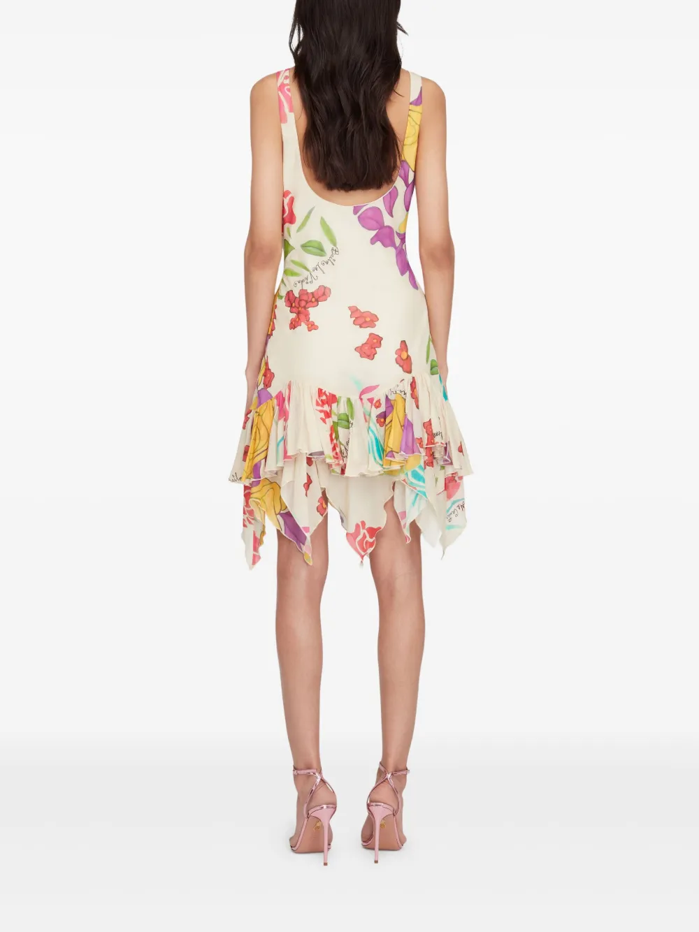 Donde Esteban Mini-jurk met bloemenprint Beige