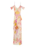 Donde Esteban Flores chiffon maxi dress - Neutrals
