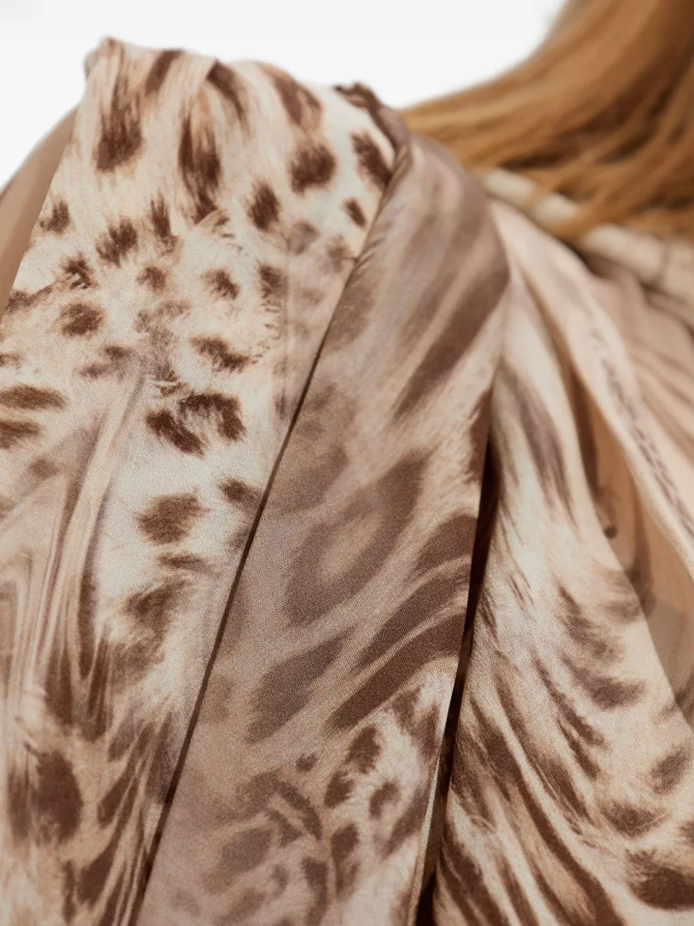 Blumarine Chiffon jurk met print Bruin
