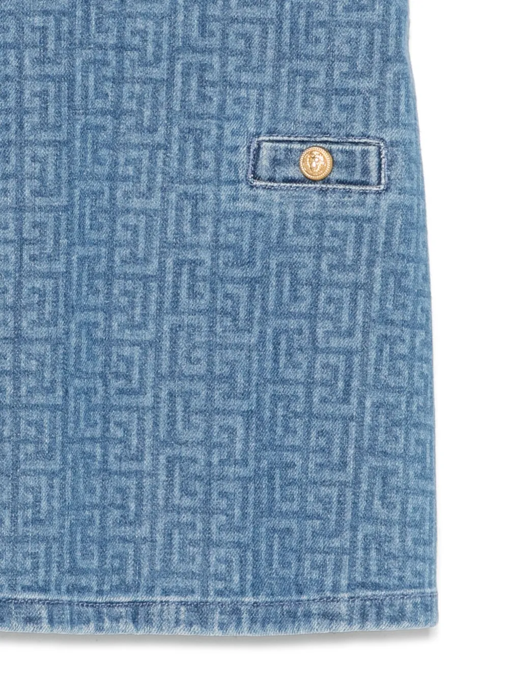Balmain Kids Jurk met PB-monogram Blauw