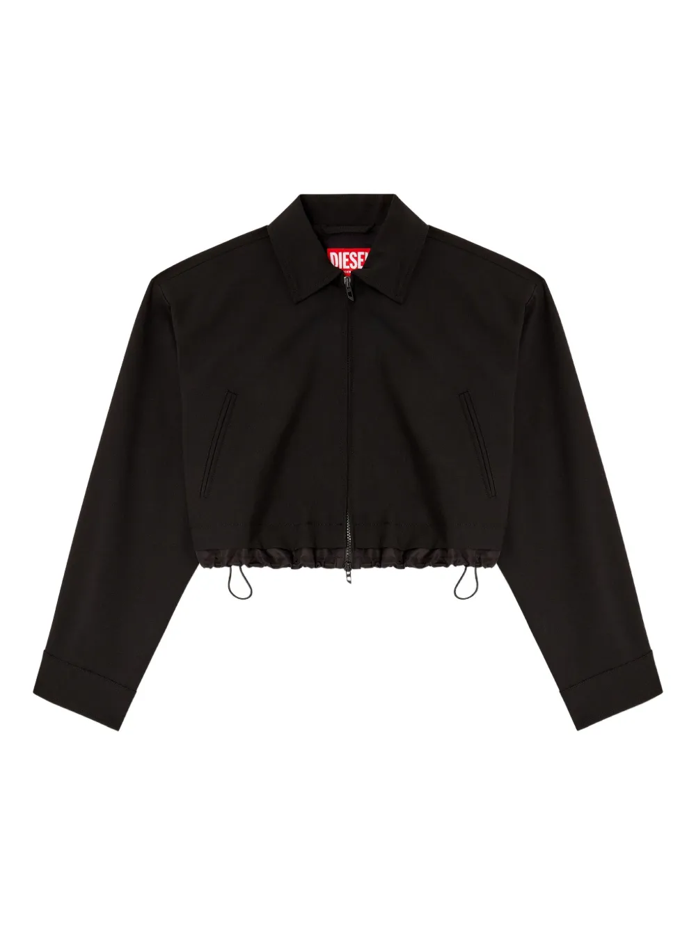 Diesel J-TING cropped jack met rits Zwart