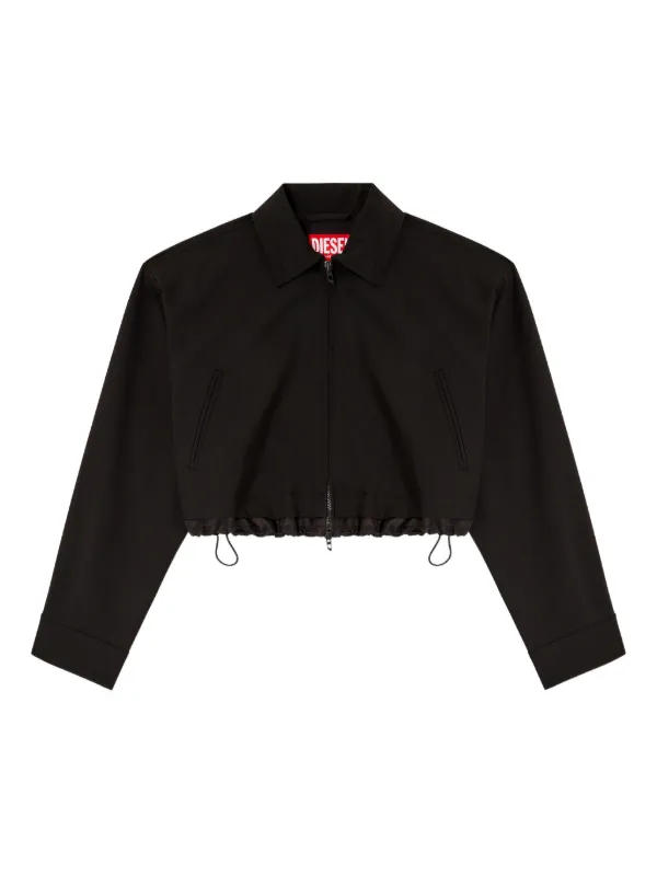 DIESEL ブラック クロップドジャケット DIESEL ブラック クロップドジャケット 【公式通販】