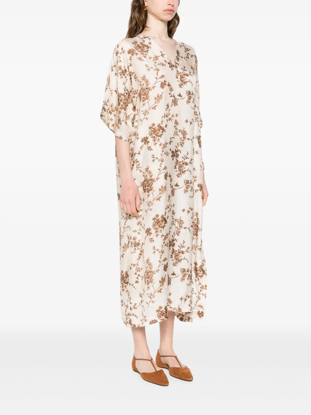 Uma Wang Alga maxi-jurk Beige