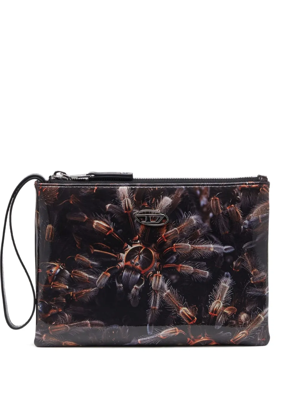Diesel Buidel met tarantulaprint en polsband Zwart