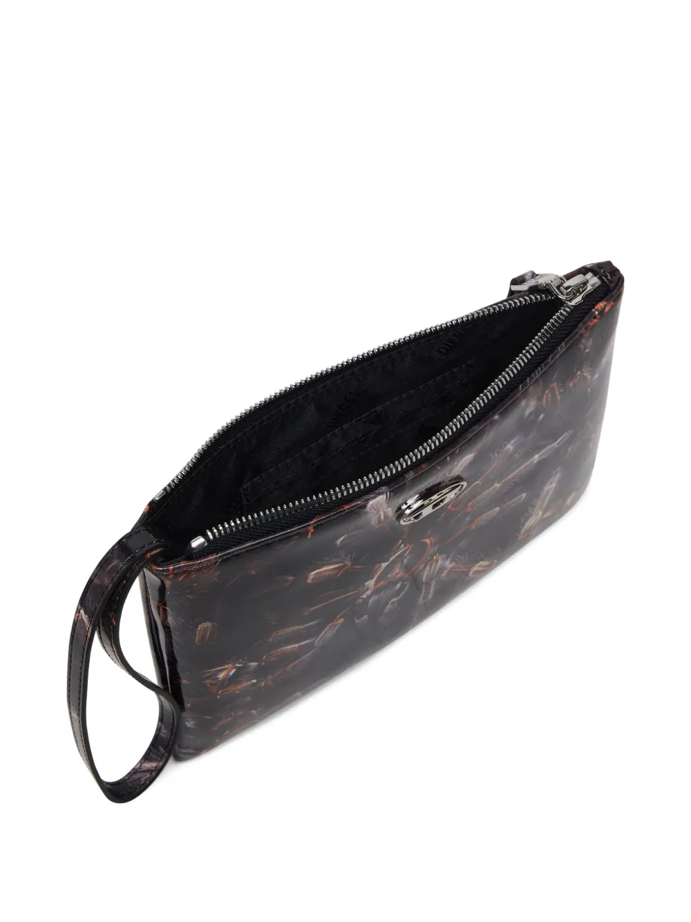 Diesel Buidel met tarantulaprint en polsband Zwart