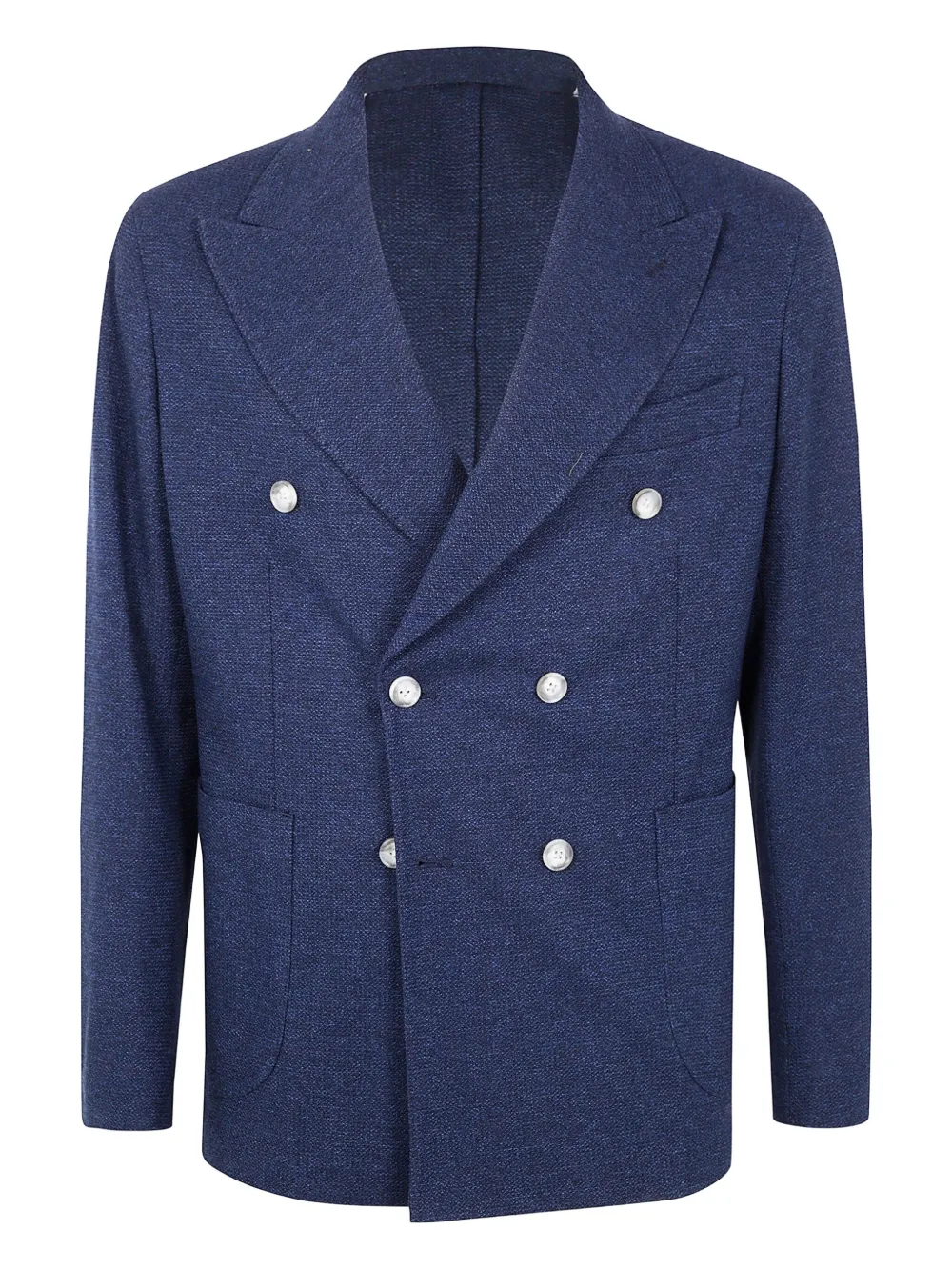 Barba Blazer van katoen-denim Blauw