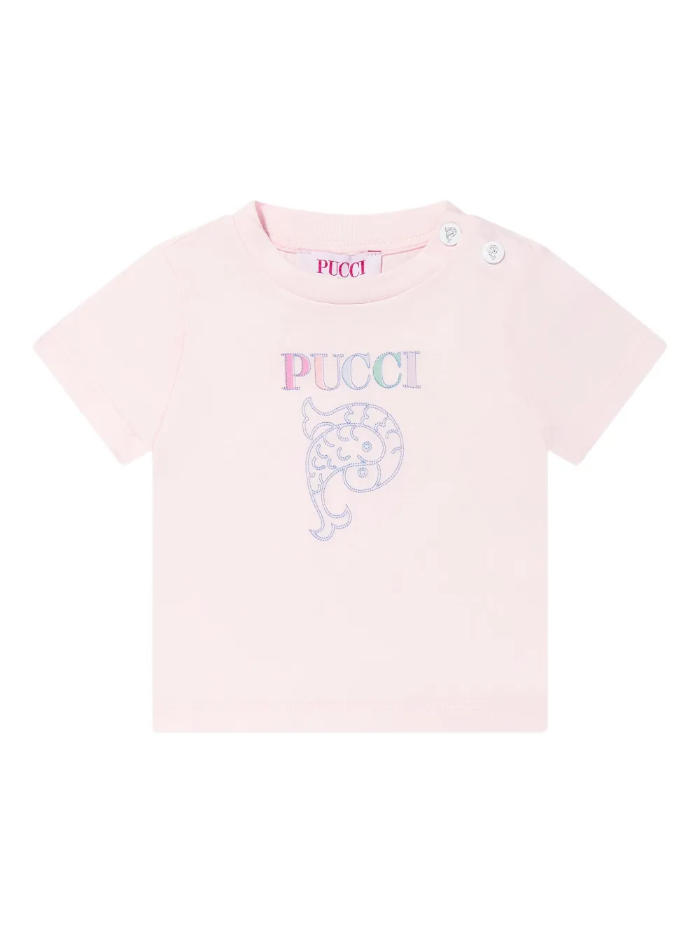 PUCCI Junior playera de algodón | rosado | Image 1