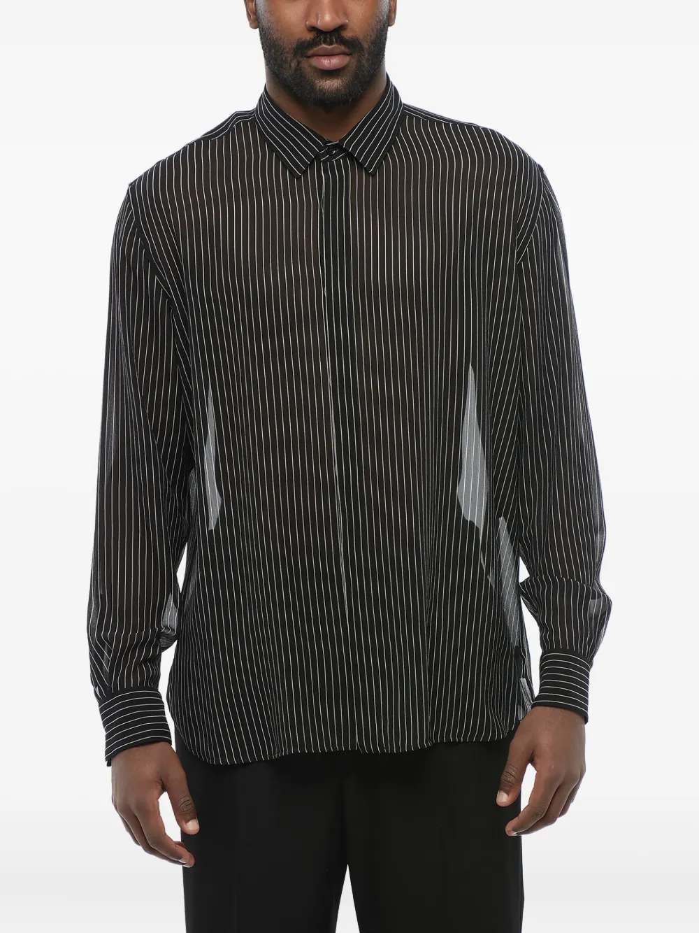 pinstriped shirt