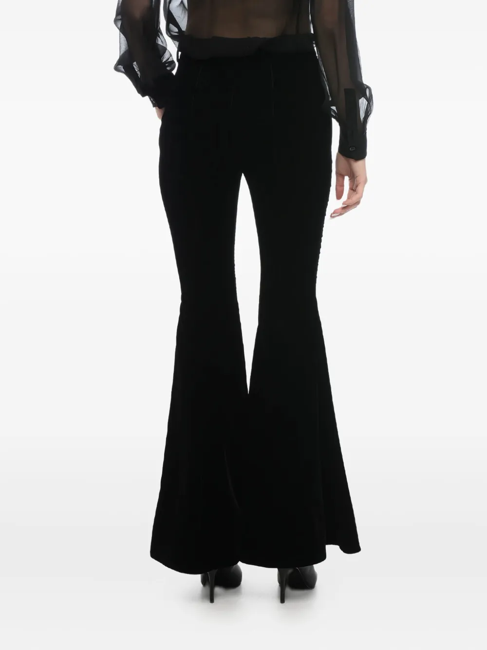 Saint Laurent Flared broek Zwart