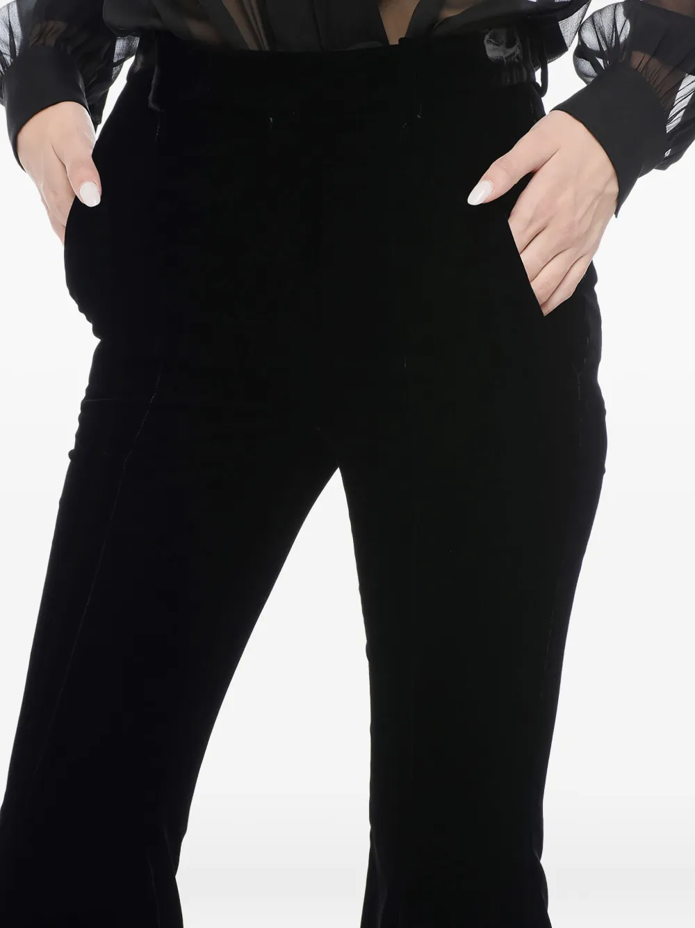 Saint Laurent Flared broek Zwart