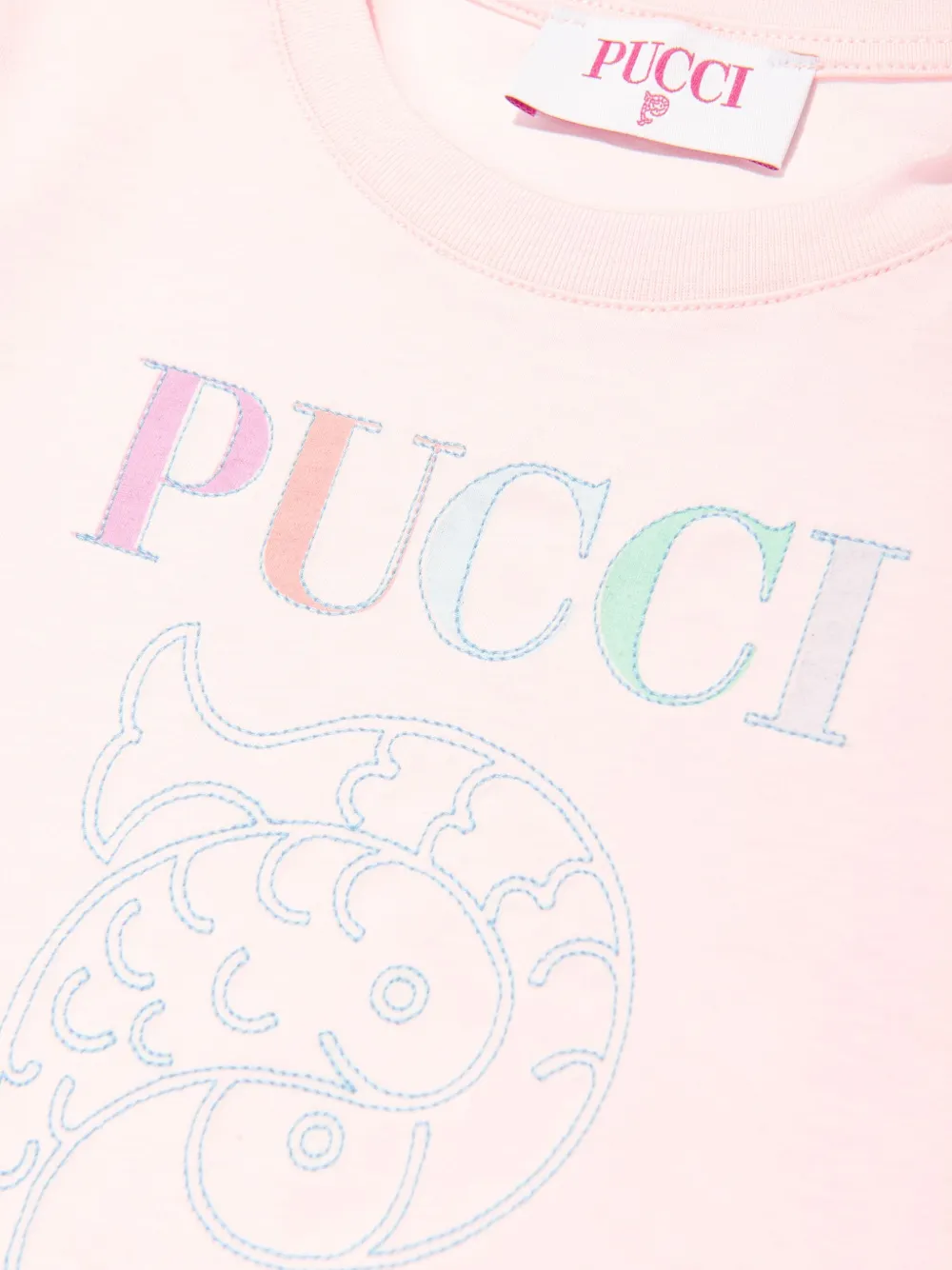 PUCCI Junior T-shirt met logo Roze